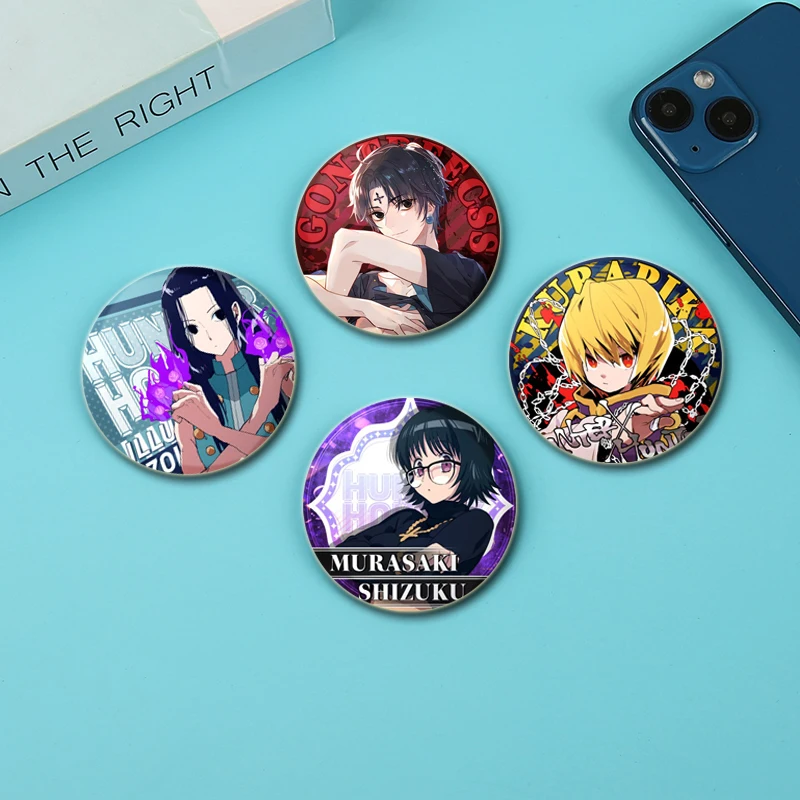 Gon Freecss Kurapika Killua Zoldyck Hisoka Illumi Zoldyck Anime Figure Badge Cosplay Cute Enamel Pins for Clothes Backpack Gifts