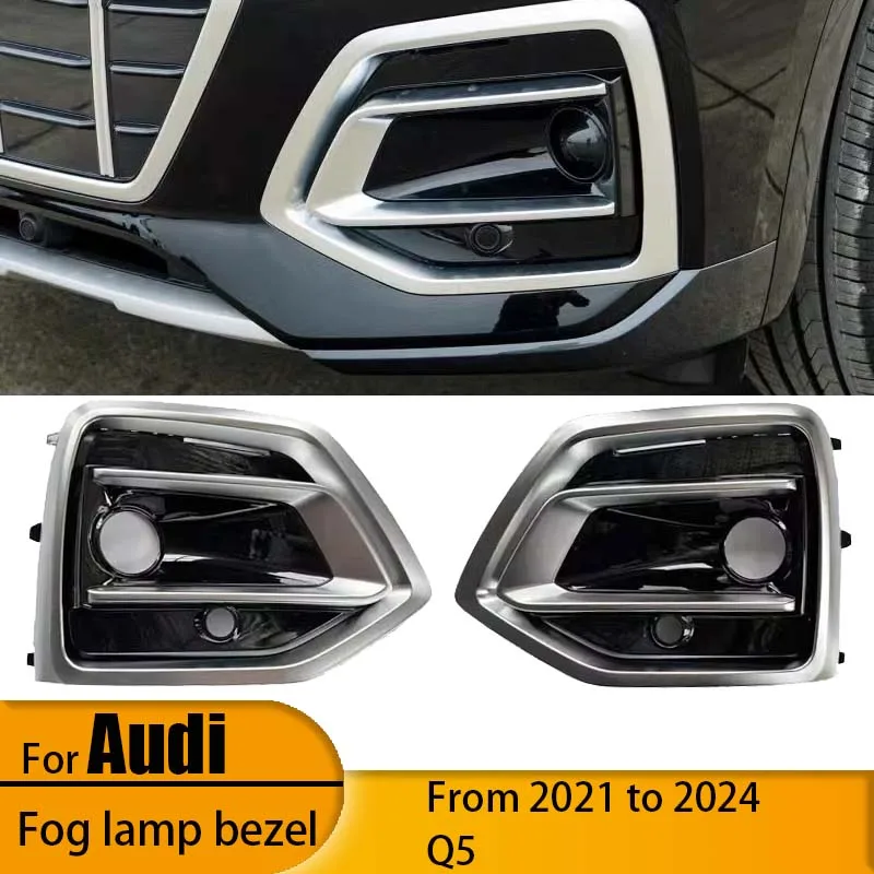 

For 21-24 Audi Q5 Front Bumper Fog Light Grille Q5 Chrome Fog Light Frame 0D807681N682