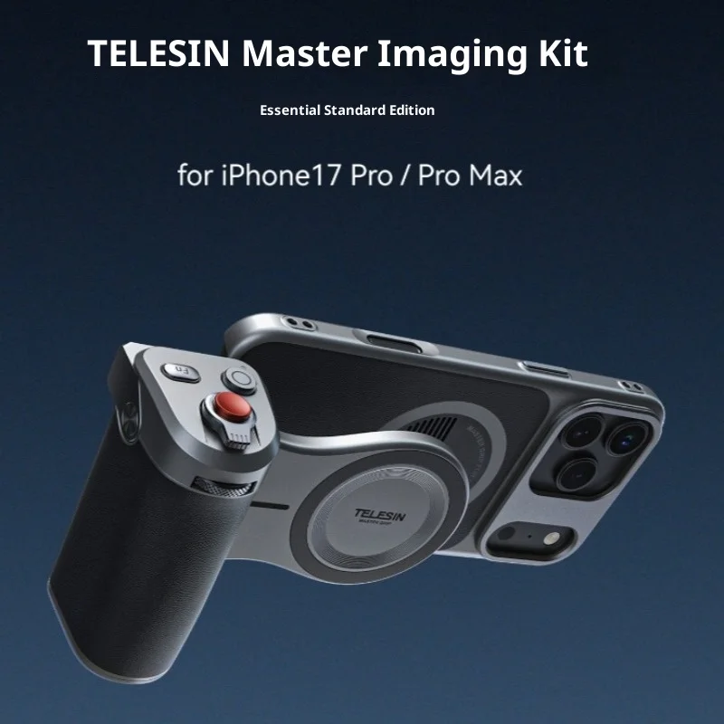 Magnetic Charging Fill Light Phone Camera Grip for IPhone 17 Pro Max TELESIN with Custom Button Zoom Dial Pro Photography
