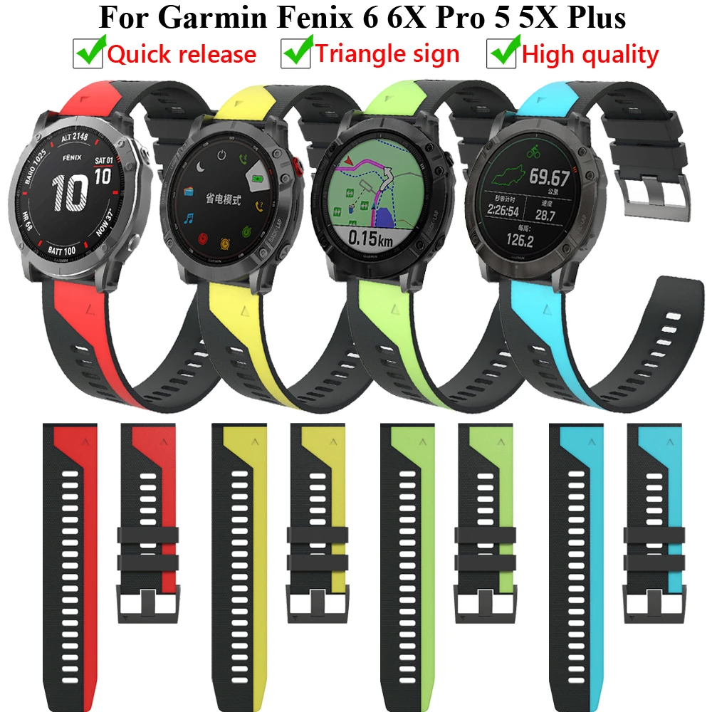 Smart Watch Band Straps For Garmin Fenix 6x 6 Pro 5X 5 Plus 3 3HR Soft Silicone 22 26mm Quick Release Wristbands Replacement 945