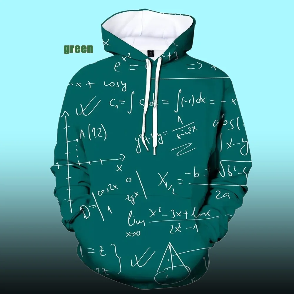 

2025 Science Formula Math 3D Hoodies Men Women Funny Hooded Sweatshirts Oversized Pullovers Y2k Tracksuit Tops Man Clothing