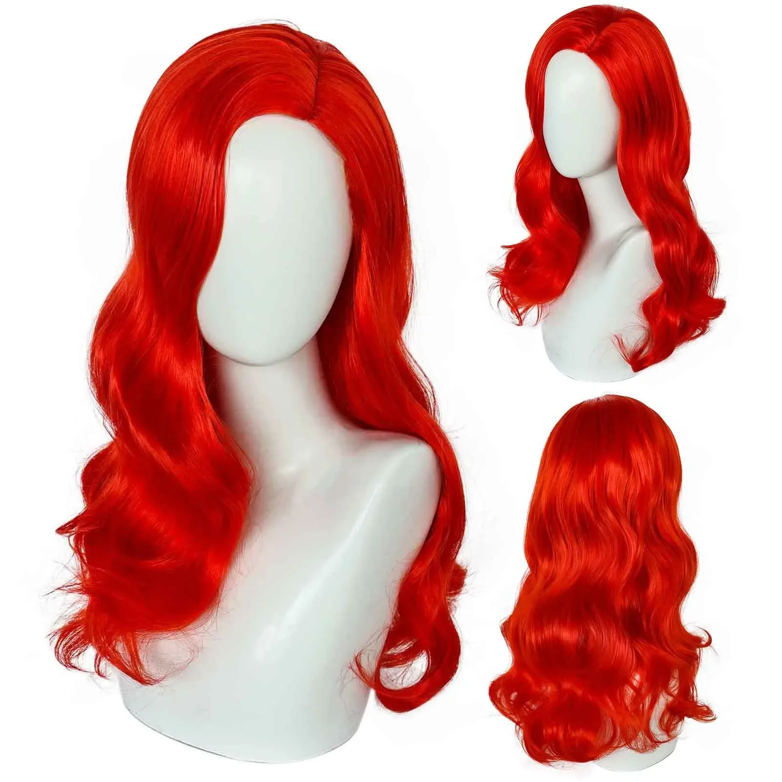 

Perfect High Density Synthetic Medium Long Red Airel Little Mermaid Cosplay Wig for Halloween Christmas School Thanksgiving Day