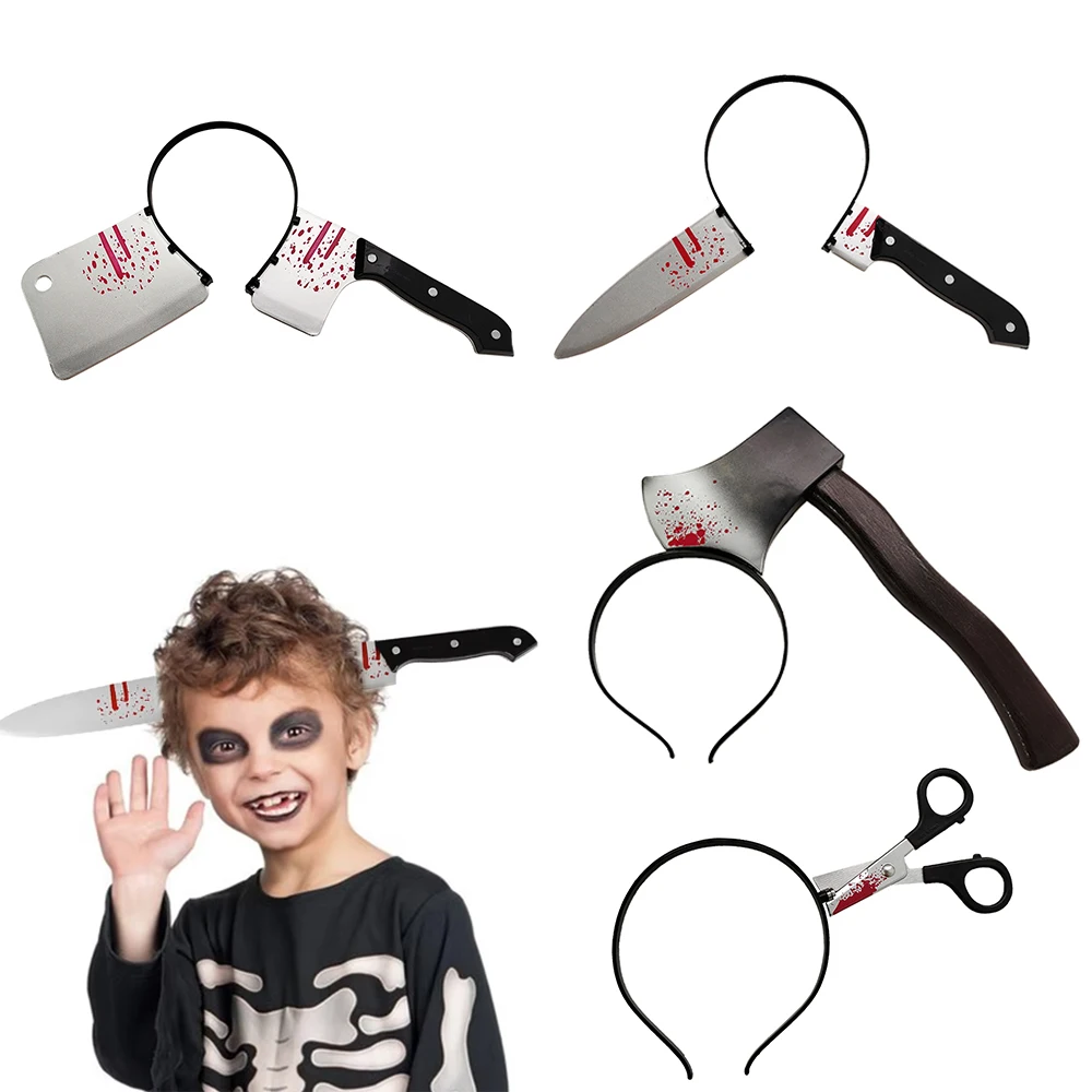 طوق شعر الهالوين ، رعب الدم وهمية الفأس سكين القوطية عقال ، حفلة الهالوين الديكور ، حفلة تنكرية تأثيري الدعائم
