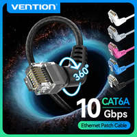 Vention CAT6A Ethernet Cable 10Gbps 90/360 Degree Rotation CAT 6A Slim Networking Internet Lan Cord for PC PS4 Router RJ45 Cable