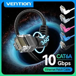 Vention CAT6A Ethernet Cable 10Gbps 90/360 Degree Rotation CAT 6A Slim Networking Internet Lan Cord for PC PS4 Router RJ45 Cable