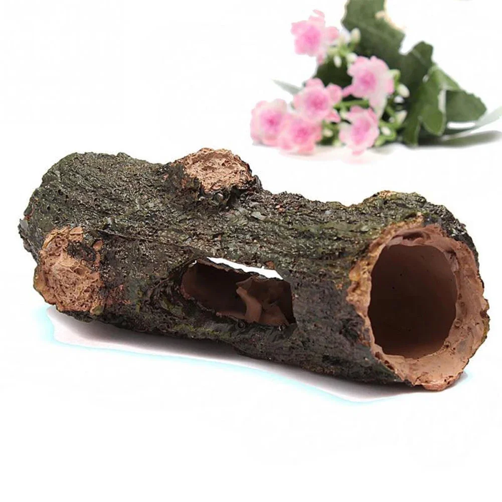 

New Aquarium Hollow Tree Tunnel Cave Ornament Fish Shrimp Turtle Hiding Shelter Fish Tank Decorations Accessories