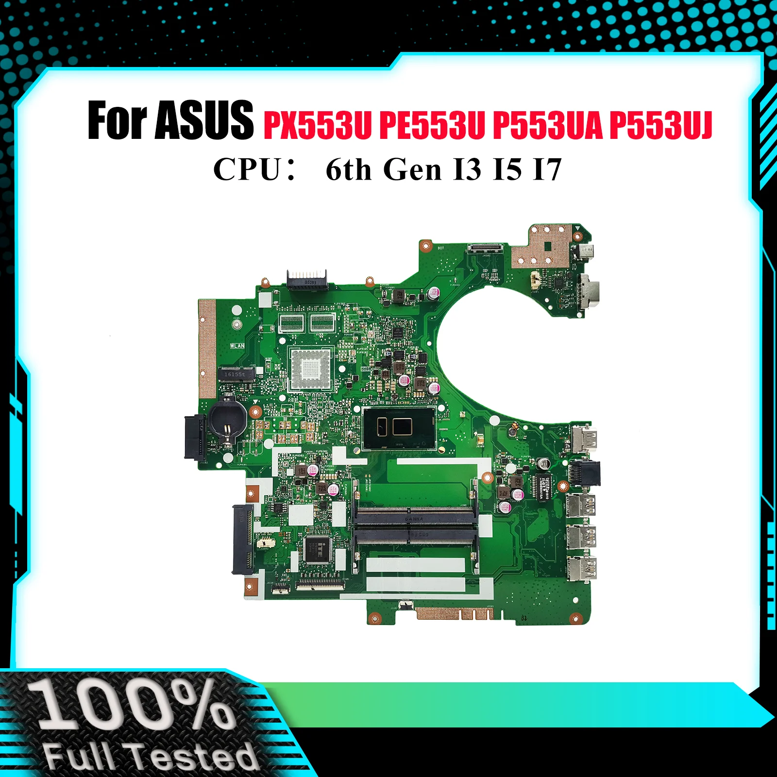 

P553UA Материнская плата для ноутбука ASUS ProArt RPO553U P553UA PX553U PE553U P553U P553UJ Материнская плата с процессором I3 I5 I7 тест ОК быстрая доставка