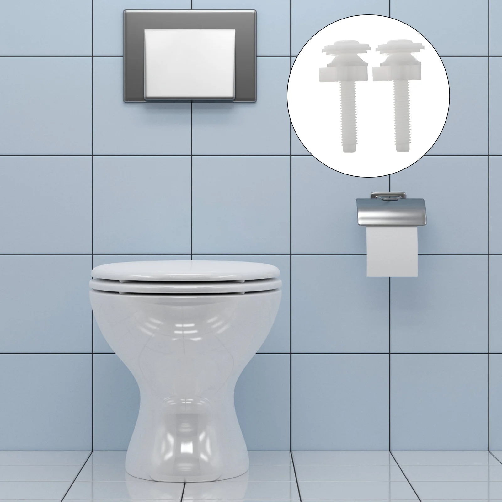 

4pcs Toilet Seat Hinge Bolts Plastic Fixing Accessories for Replacing Broken Screws Simple Design Easy to Use