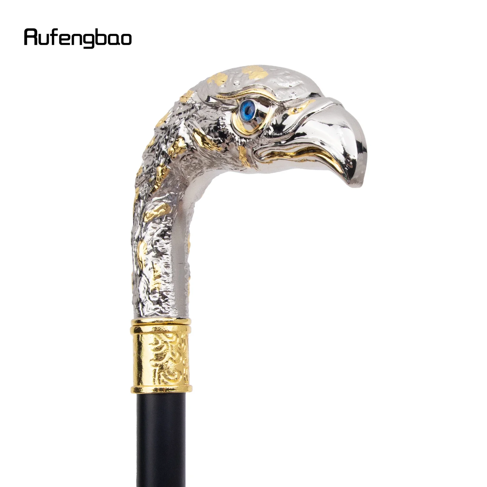 Golden White Long Head Eagle Single Joint Fashion Walking Stick Decorative Vampire Cospaly Walking Cane Halloween Crosier 91cm