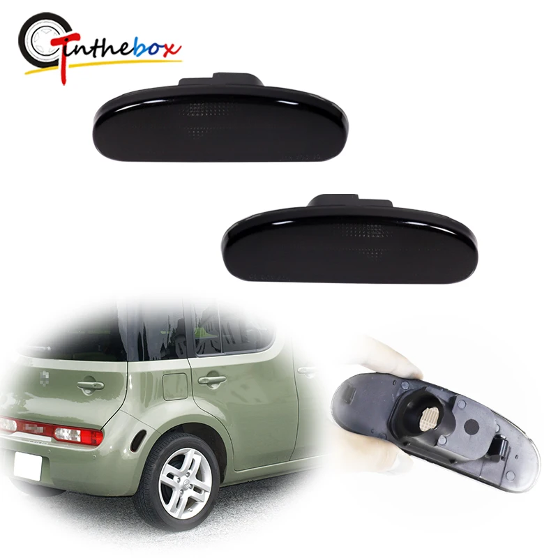 

2PCS Smoked Lens Car Rear Fender Side Marker Light Housing Shells Kit For 2009-2014 NISSAN CUBE, No Bulb / Socket