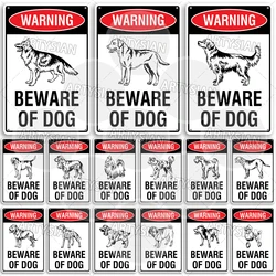 Beware of Dog Metal Sign Rottweiler GSD Golden Beagle Bulldog Pit Bull Poodle Bullmastiff Bloodhound Yorkie Border Collie Schn