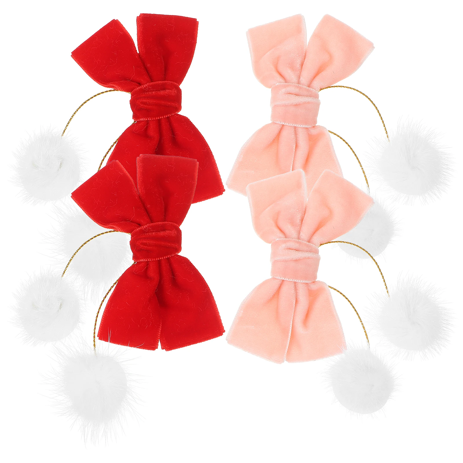 

Clips Bow Furry Ball Design Lightweight Hair Bows For Girls Christmas Wedding Party Hair Accessories For Women Girls