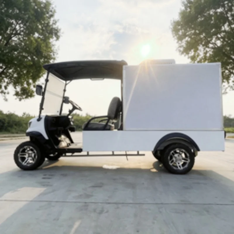 Factory Utility Vehicle 60V Lithium Electric Golf Cart,Hunting Cart With Large Storage Air-Conditioned Rear Cargo Compartment