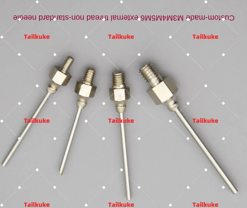 M3M4M5M6 external thread needle stainless precision dispensing needle tube customized non-standard lengthened air blowing needle