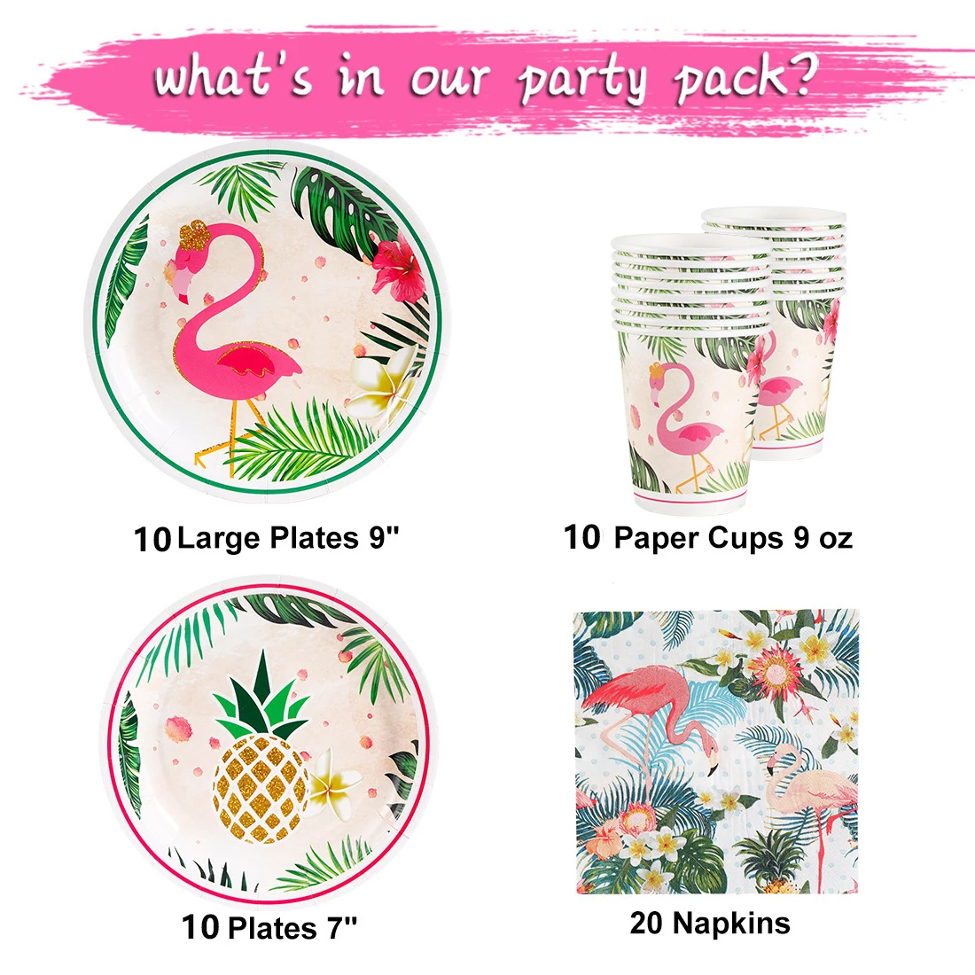 Flamingo Party Hawaiian Children Party DecorPlates Napkins Tableware for Summer Birthday Party  Gift Baby Christening Decoration