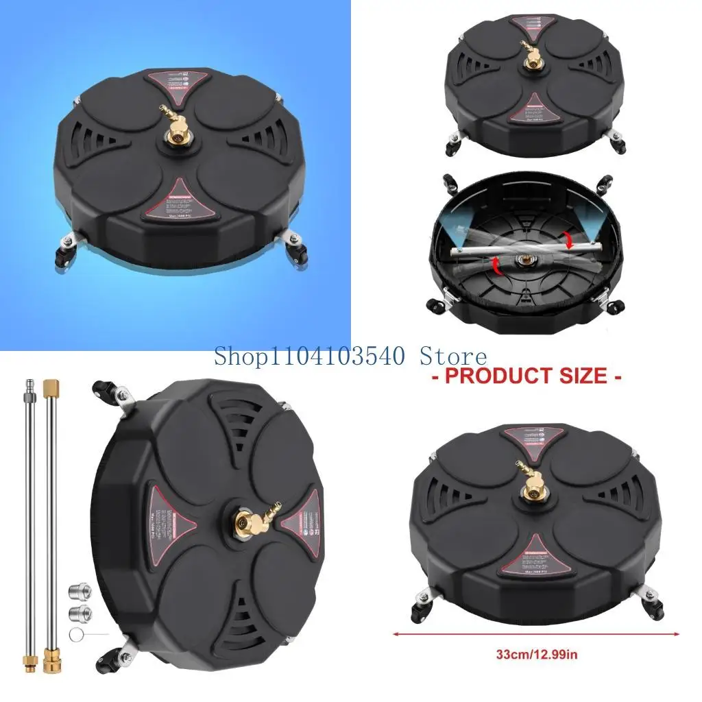 

02DC Copper Plastic Surfaces Cleaner Attachment For Pressure Washer With Interchangeable Nozzles And Spill Proof Skirt