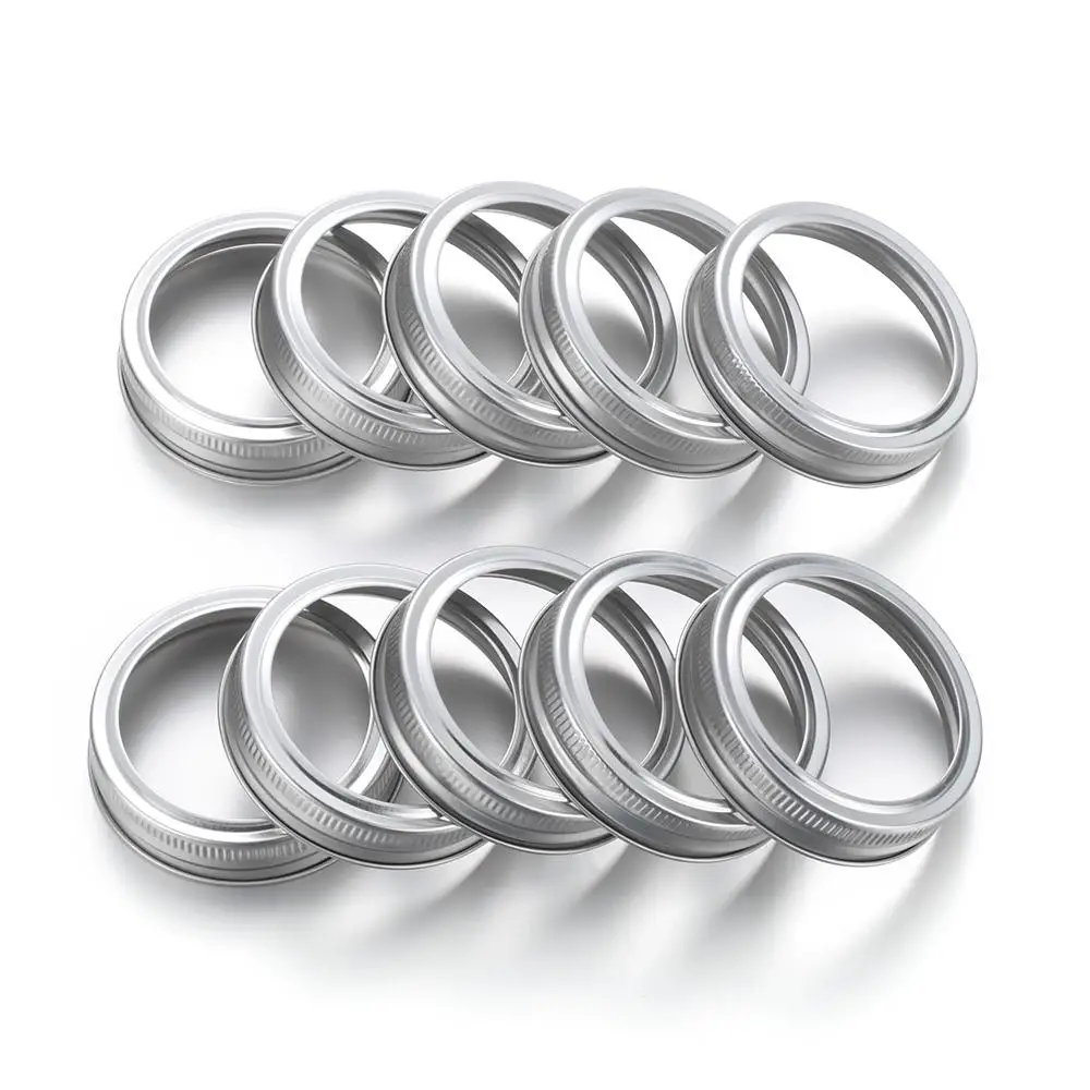 10pc/10set Split-type Tinplate Wide Mouth Bottles Lid Canning Lids Storage Bands Jar Caps Mason Jar Lid
