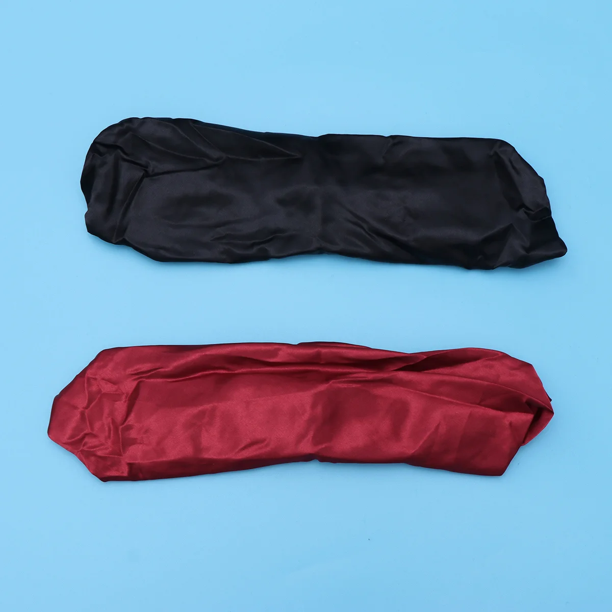 

2pcs Large Size Sleeping Cap For Women Night Hair Care Bonnet Soft Elastic For Makeup Wash Red Black