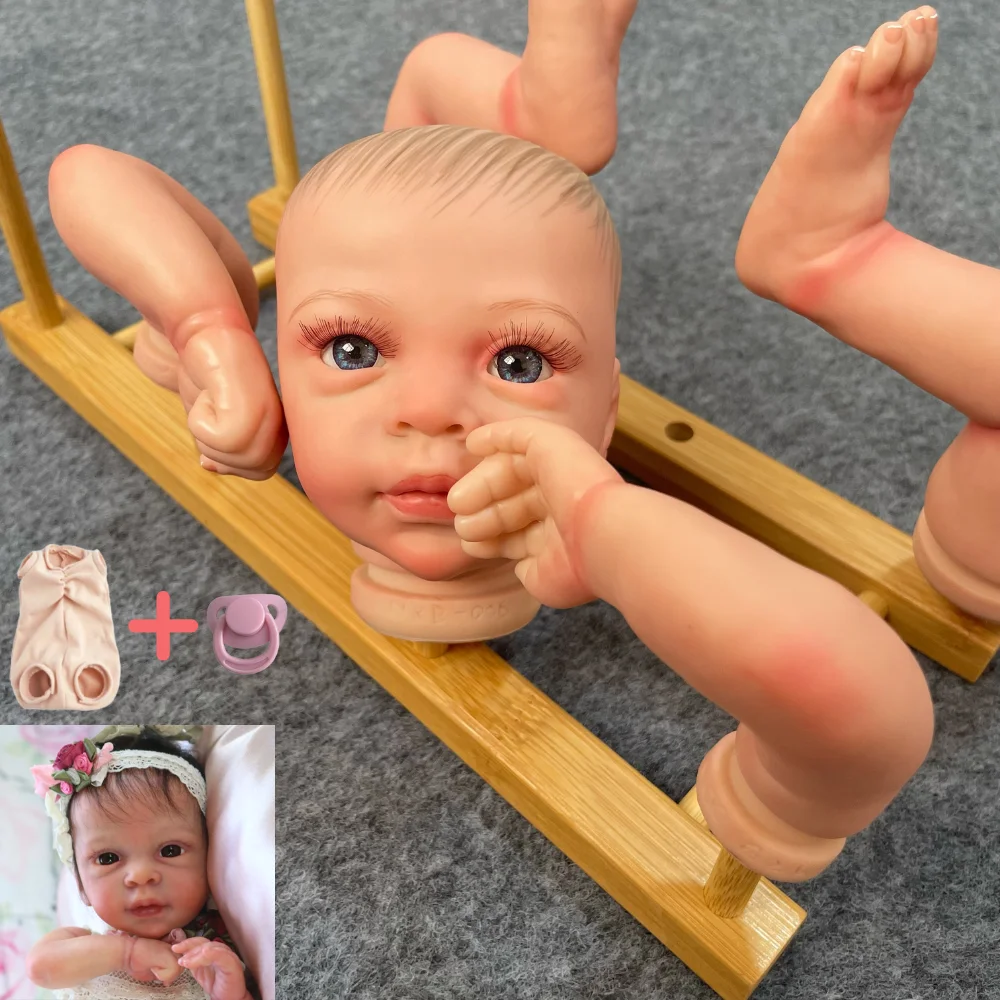 Kit bébé Reborn peint Leighton Rose, non assemblé, 15 ans, taille mini nouveau-né avec cheveux peints, kit bébé bricolage, cadeau pour enfants