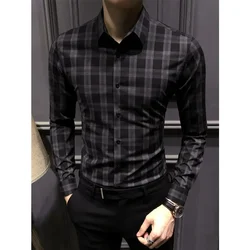 2024 Spring New Men's Shirt Checkered Casual Fashion Shirts