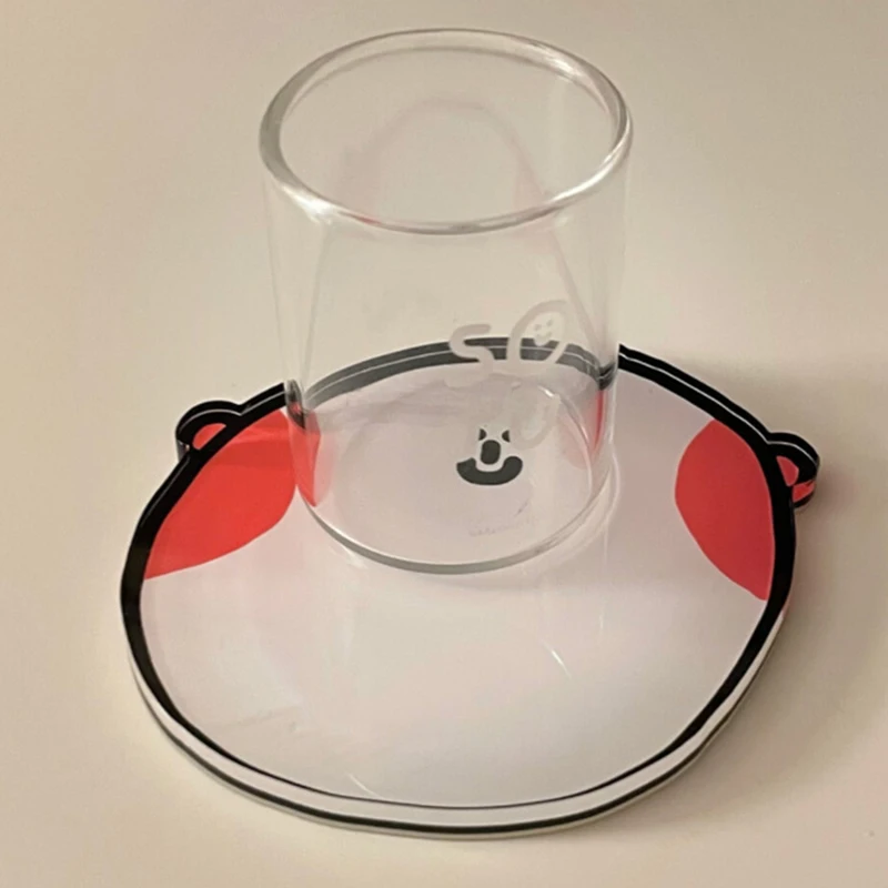 Cartoon Acrylic Coaster Irregular Shapes Heat-resistant Bowl Pad For Coffee, Tea, Hot Drinks Table Protectors Desk Decor