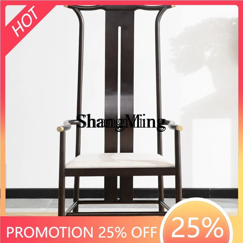 SM solid wood new Chinese chair high back tea room master chair tea master chair