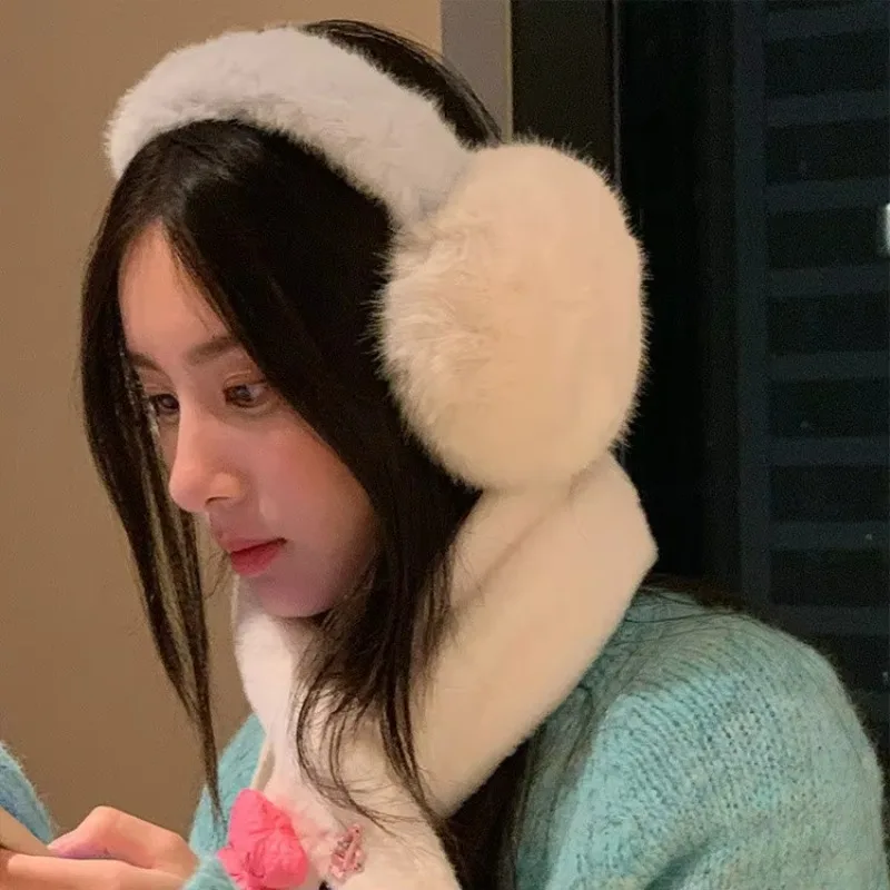 Internet Hot Blue and White Contrast Earmuffs Fashion Outdoor  Warmer Winter Cold-proof Thickening Ear Cover Earflap Protection