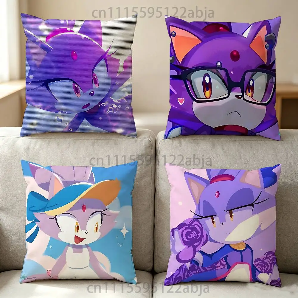 B-Blaze the Cat Anime Celebrity Merchandise All-Match Printed Pillow Case Sofa Car Office Room Decoration Protector