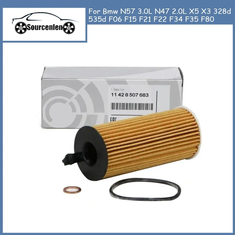 Filtro de aceite de motor para Bmw N57 3.0L N47 2.0L 11428507683   X5 X3 328d 535d F06 F15 F21 F22 F34 F35 F80