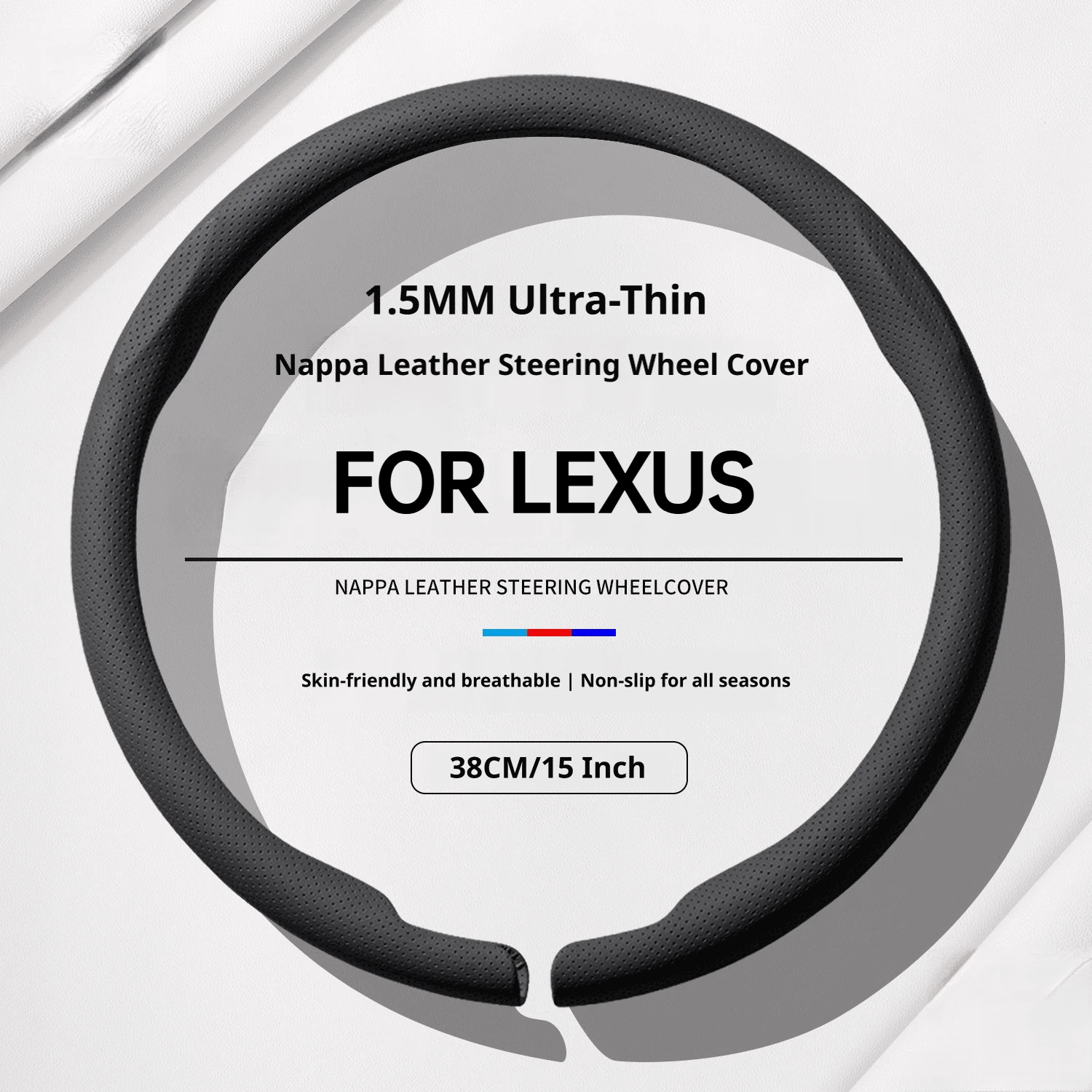 For LEXUS 1.5MM Ultra‑Thin Steering Wheel Cover Fit IS ES NX ES300h RX LBX ES350h RX350 RX500h NX350h NX450h LX600 Accessories