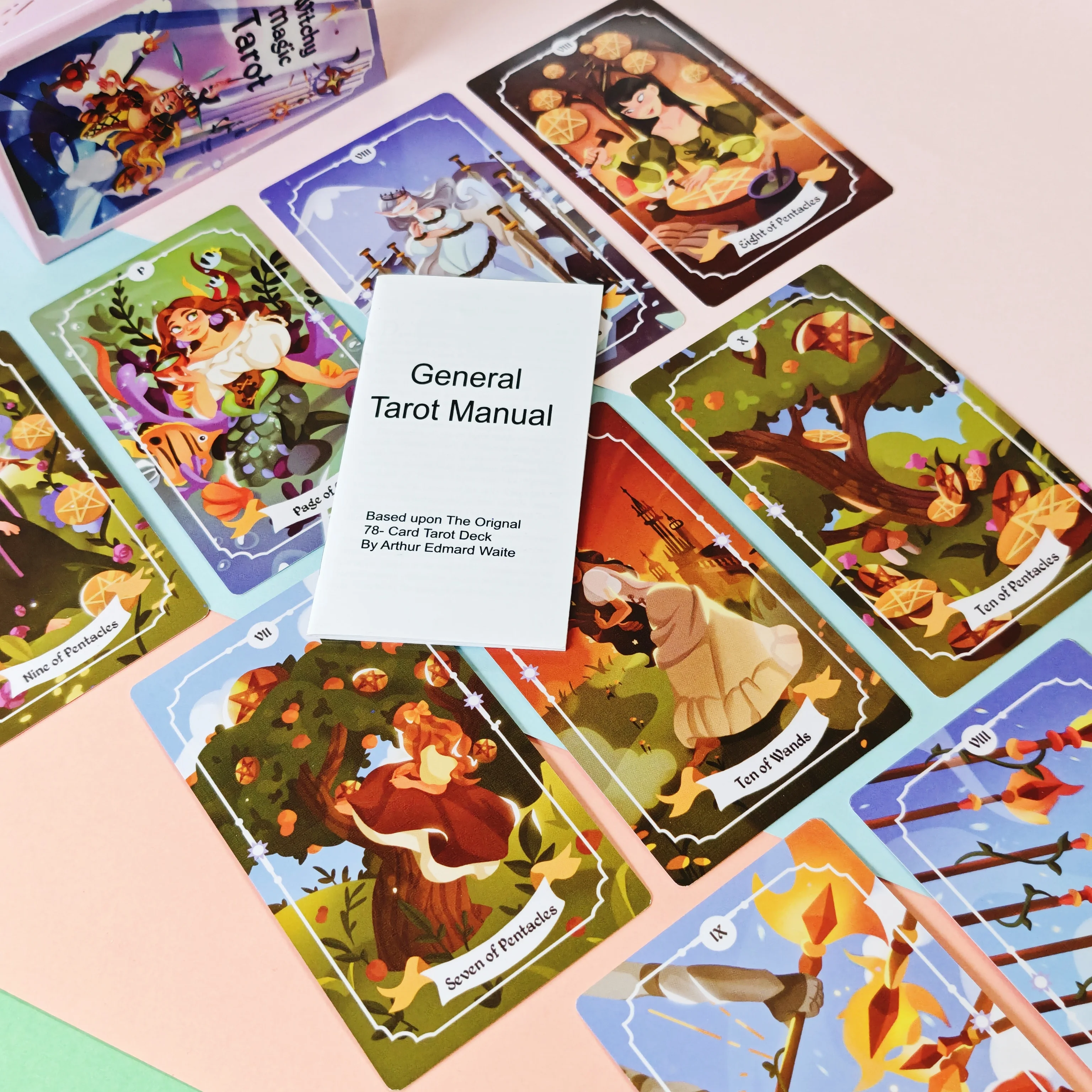 

Волшебная колода Таро Ведьмы, 78-карточная колода Таро, волшебные и очаровательные иллюстрации, издание для гадания, колода, настольные игры 12*7 см