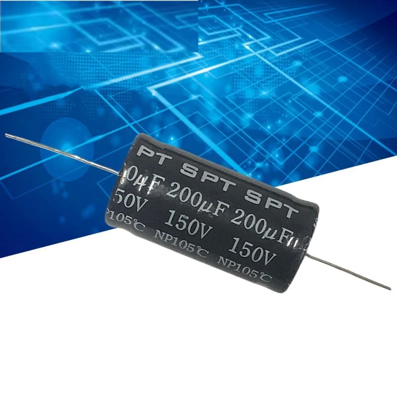 1PCS SPT200uf horizontal axial non-polar audio electrolytic capacitor 150v 200uf 25X49mm
