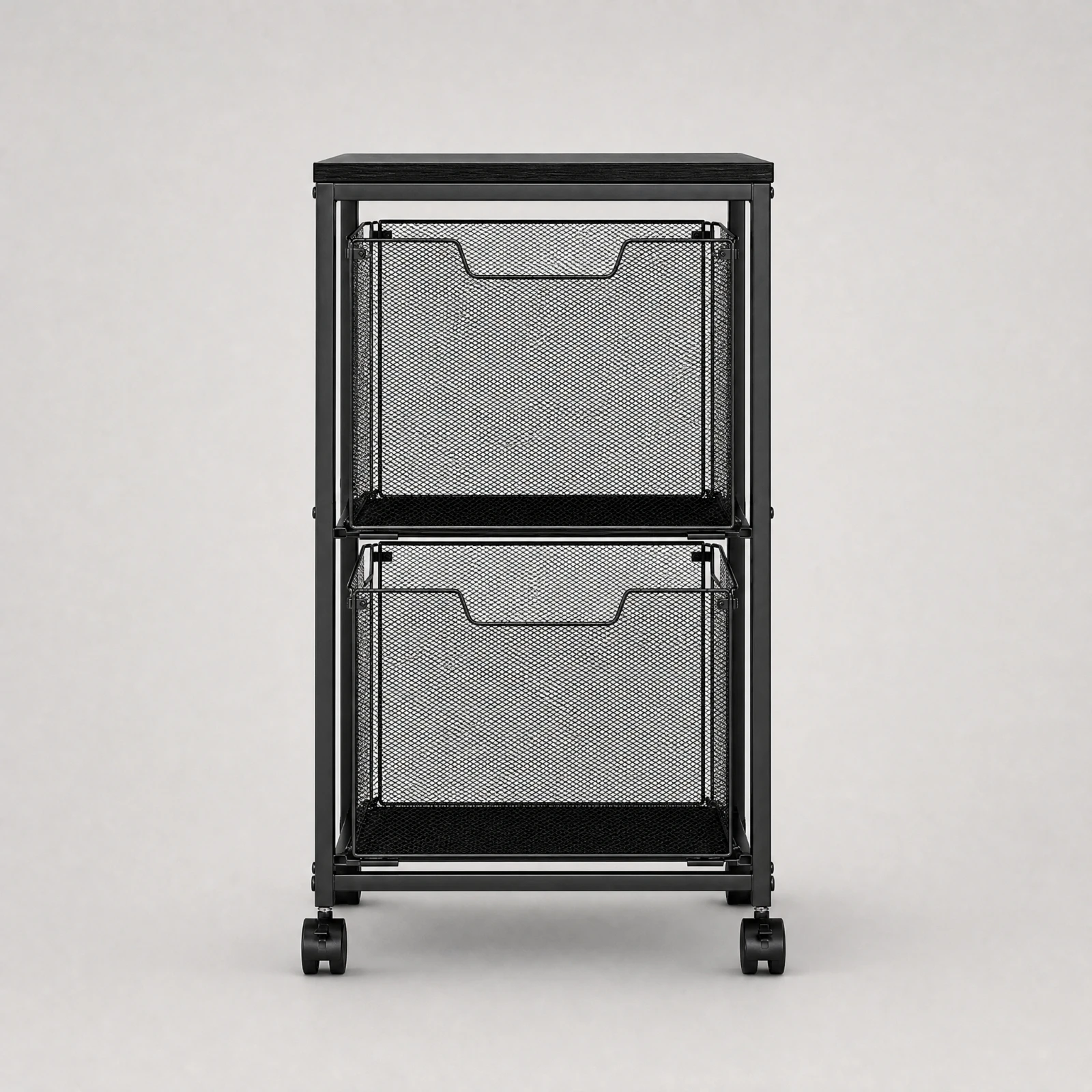 Two-Tier Rolling File Storage Cart Sturdy Carbon Steel Rolling File Cart Spacious Heavy-Duty for Classroom, Desk