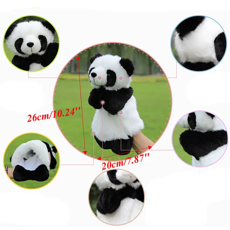 Cartoon Panda Handpuppe Kinder Handschuh Stofftier Weiche Plüsch Puppe Geschichte Erzählen Pretend Rolle Spielen Pädagogische Lehre Spielzeug