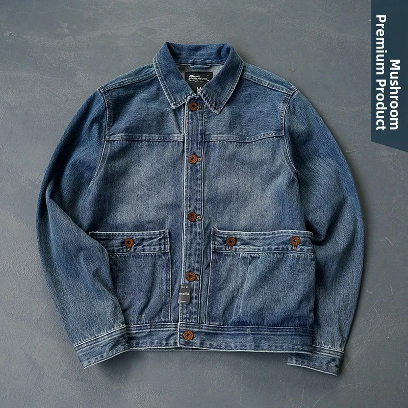 

High-End Heavyweight Cotton Twill Denim Jacket American Style Casual Workwear Retro Japanese Style Ameika Ka Kie Trendy Outer...