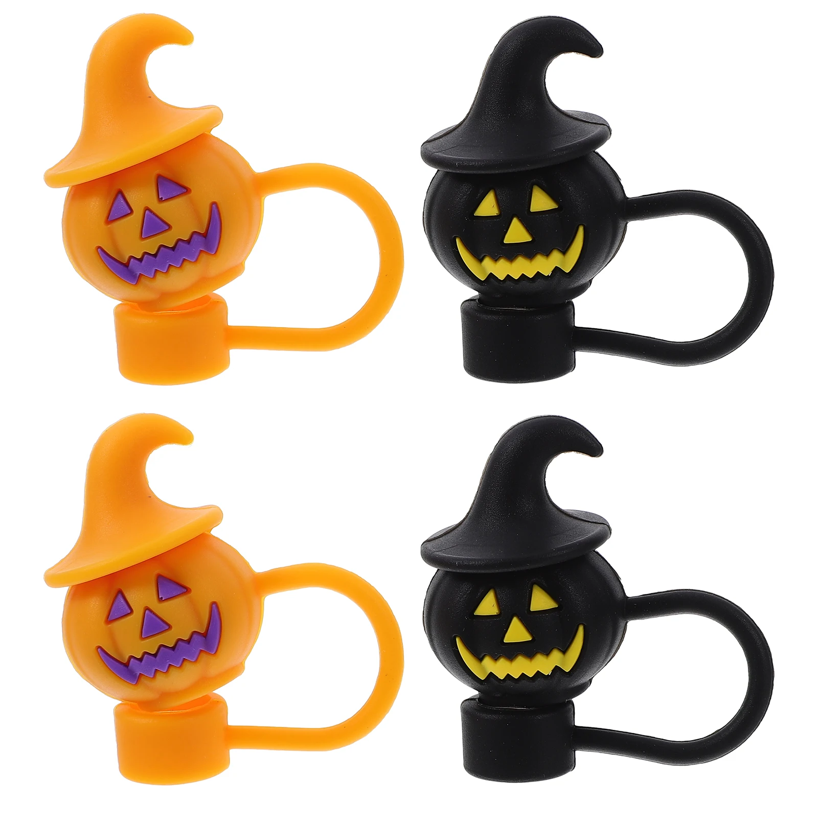 

4 Pcs Straw Covers Lightweight Halloween Decorations Silicone Halloween Straw Cover Tips for Parties Graduations