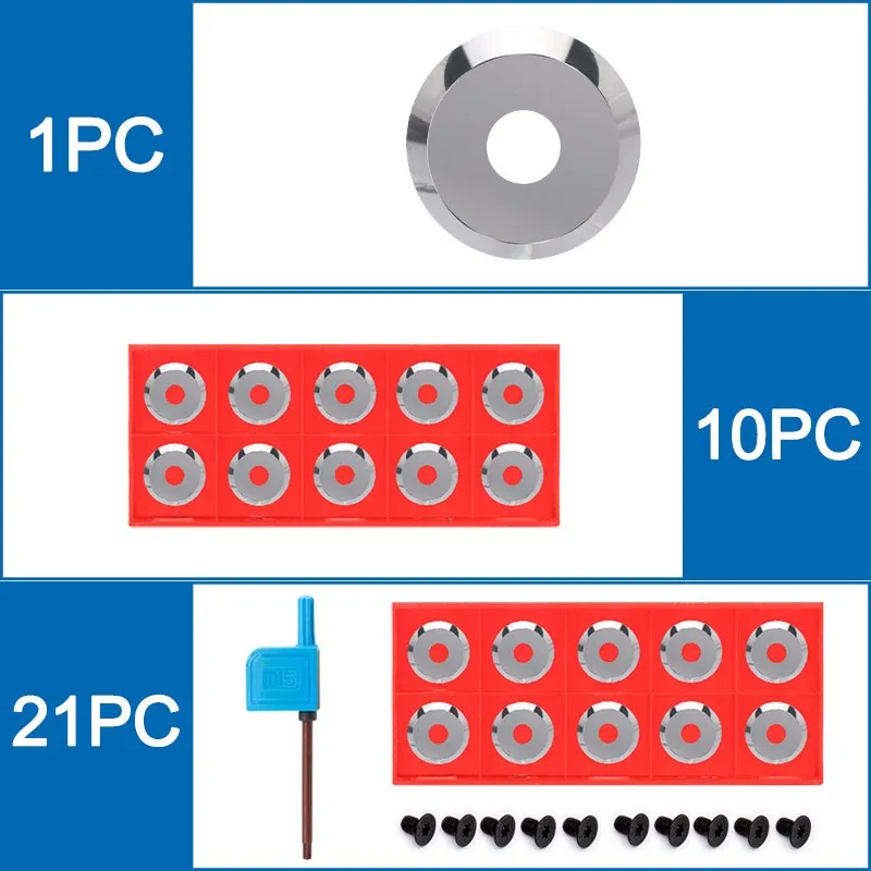 Round Carbide Insert Cutter 16mm 16x3-30 Degree R8 for Wood Lathe Turning Finisher Hollower Tools or Woodworking Planer 