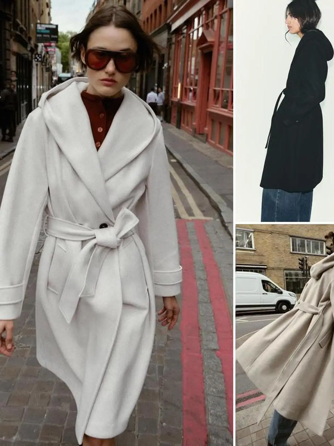 Двубортное пальто ранней осени с застежкой на пуговицы и узлом, длинное пальто с капюшоном Jaet Warehouse ip, женское пальто большого размера...