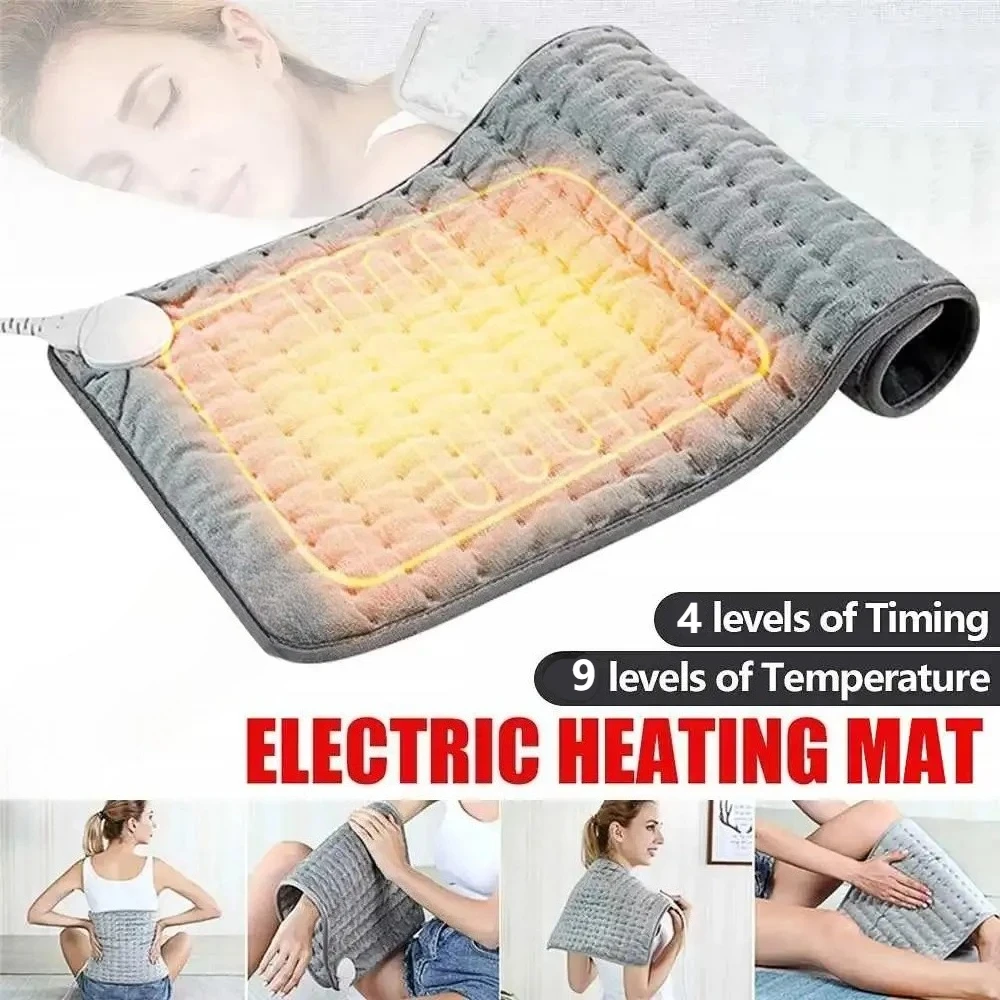 9 Temperature Settings Electric Heating Pad for Back Pain Muscle Relief Fast Heating Mat for Shoulder Leg Pet Warmth Home Use