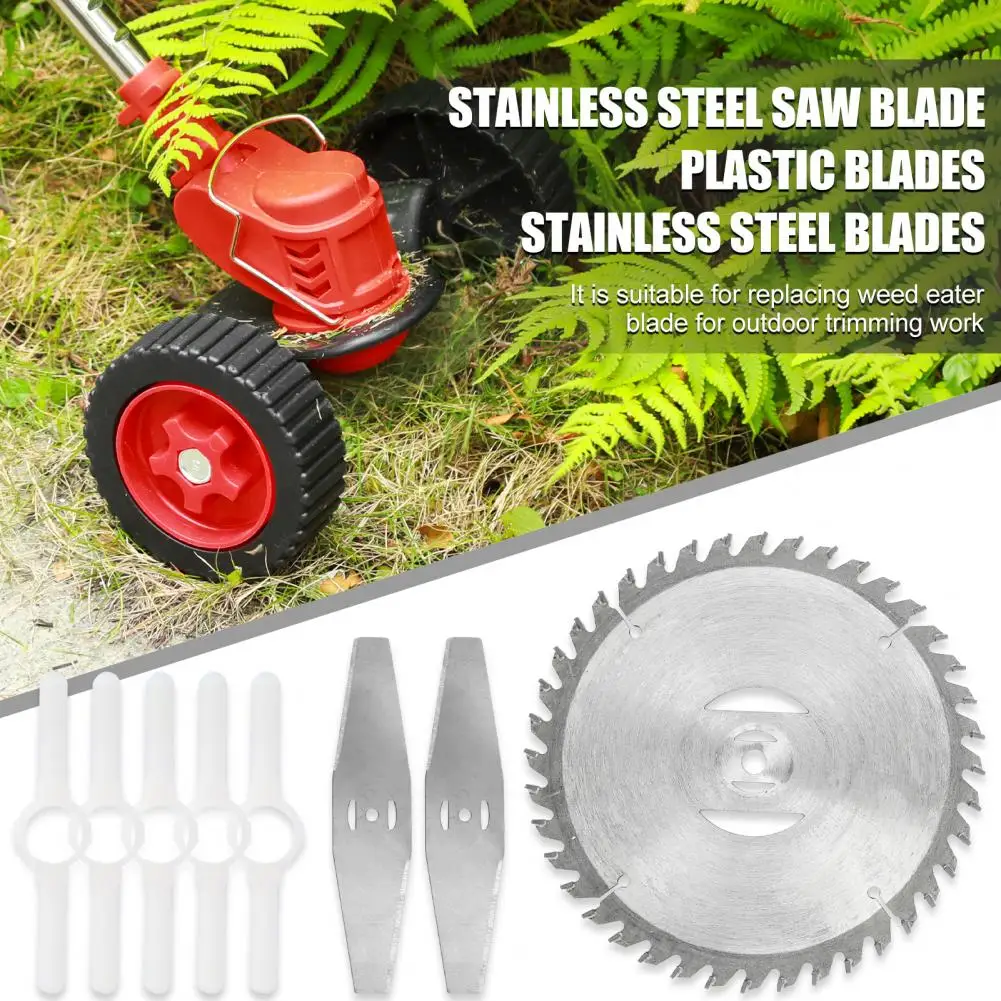 

8Pcs/Set Weed Eater Blades Sharp Wear Resistant Rust Resistant Stainless Steel String Trimmer Blade Trimmer Accessory