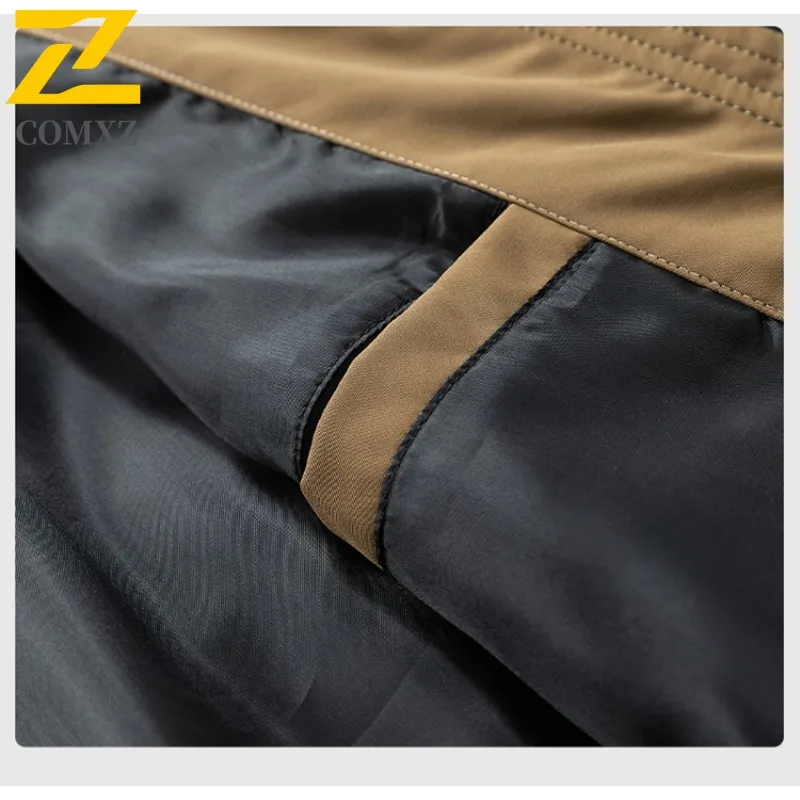 COMXZ سترة بقلنسوة خارجية 2025 معطف رجالي غير رسمي لتسلق الجبال مقاوم للرياح مريح موضة السفر سترة واقية جديدة للخريف #6