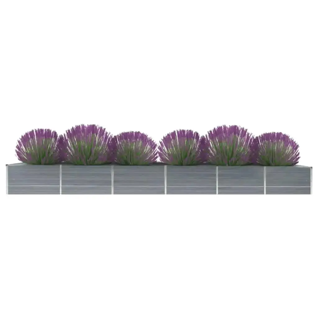 Galvanized Steel Garden Raised Bed 189x31.5x17.7cm - Durable Gray Planter for Vegetables & Flowers