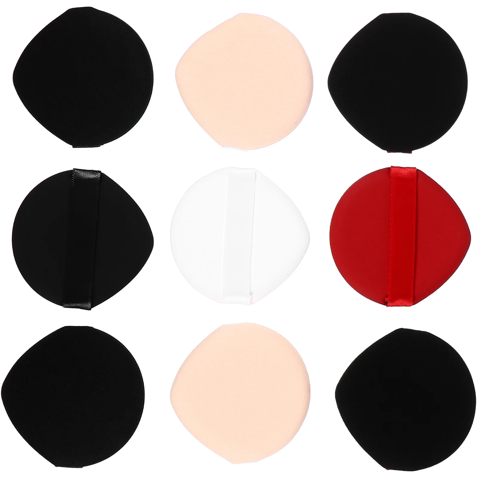 9 szt. Gąbeczek do pudru, miękkie, zmywalne aplikatory do makijażu twarzy do podkładu i pudru sypkiego z paskiem