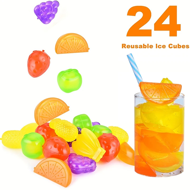 24Pcs Reusable Plastic Quick-Freeze Easy-to-Clean Fake Ice For Making Cold Appealing Drinks