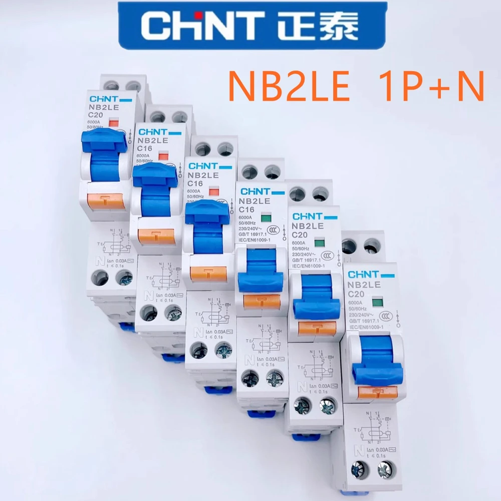 CHINT NB2LE RCBO 18mm 1P+N Residual Current Operated Circuit Breaker Leakage Protection Switch 30mA 6A 10A 16A 20A 25A 32A 40A