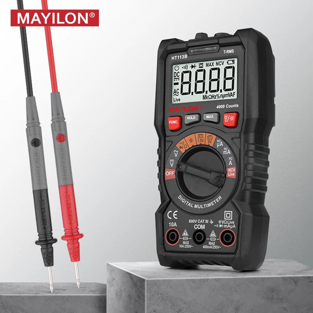 MAYILON HT113 Smart Digital Multimeter Professional Electrical Multitester AC DC Current Voltage Resistance Ohm Multi Meter