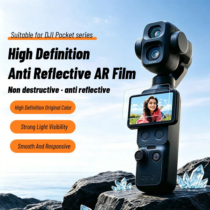 AR Anti-Reflective Screen & Lens Protector Film for DJI Osmo Pocket 4pro, Anti-Glare Anti-Fingerprint Tempered Film