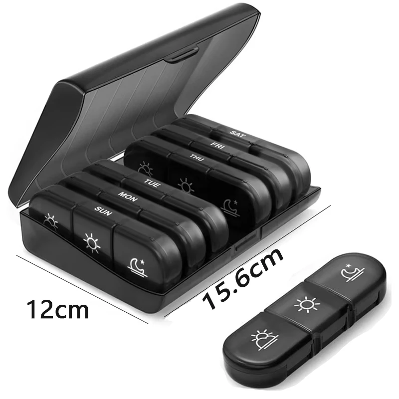 Pastillero Portatil Para Viaje 7 Dias منظم 3 مرات في اليوم فيتامينات الفقرة فيتامينات الطب Aceites Pescado #5