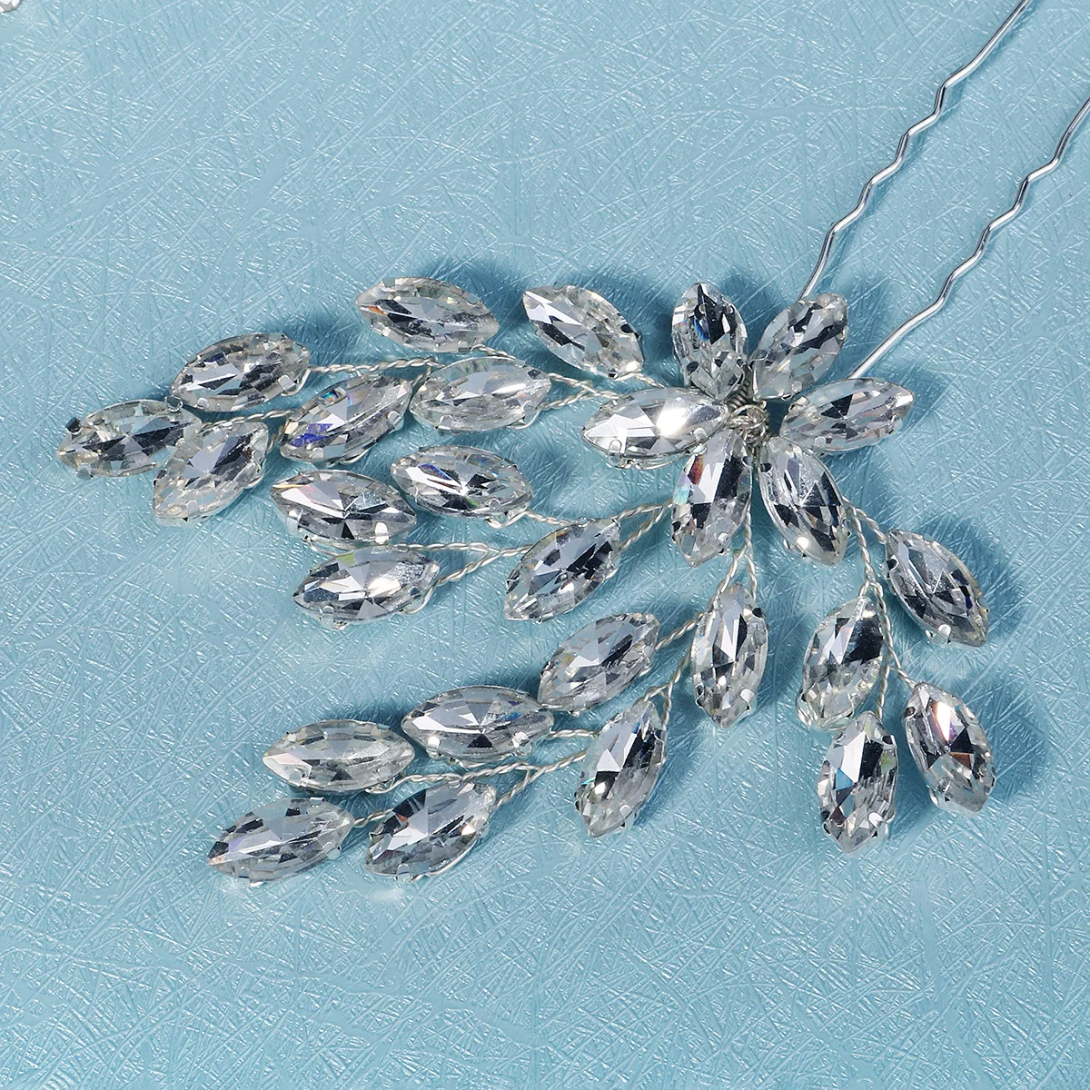 Frauen Blume Haarnadel Stick Hochzeit Braut Kristall Perle Haarnadel U Förmigen Haar Clip Barrettes Haar Zubehör Großhandel – Detail 14
