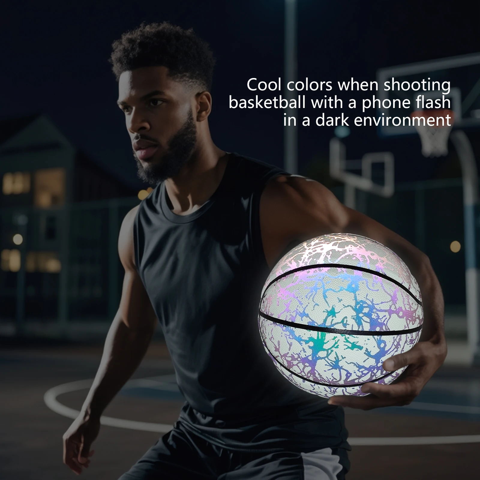 야광 반사 야간용 표준 사이즈 5 6 7 - 로고 없는 야광 농구 생일 선물 실내외 게임 훈련용 공 (청소년 및 성인용)
